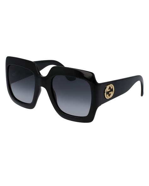 gucci black retro square sunglasses|black gucci sunglasses brand new.